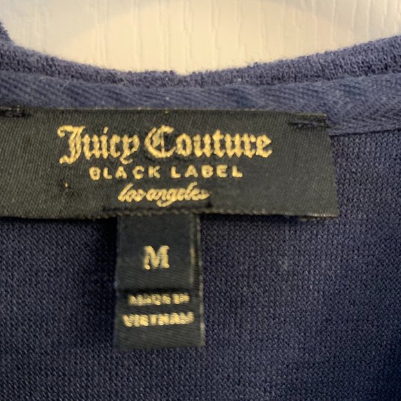 Juicy Couture Black Label Regal Robertson Microterry Jacket Y2K Dark Blue Size M - Picture 4 of 10